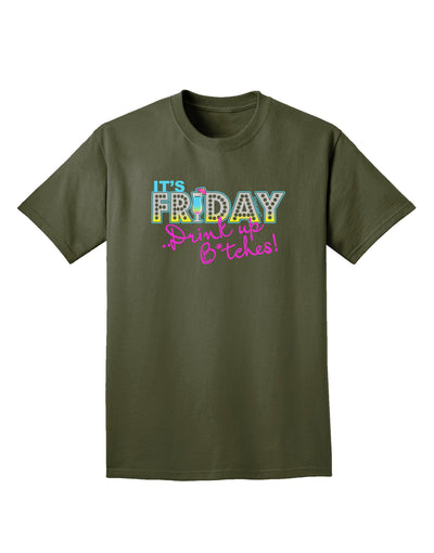 It's Friday - Drink Up Adult Dark T-Shirt-Mens T-Shirt-TooLoud-Military-Green-Small-Davson Sales