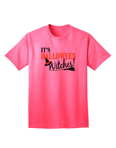 It's Halloween Witches Hat Adult T-Shirt-unisex t-shirt-TooLoud-Neon-Pink-Small-Davson Sales