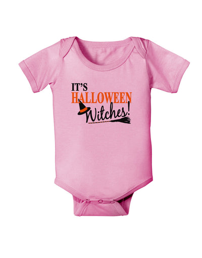 It's Halloween Witches Hat Baby Romper Bodysuit-Baby Romper-TooLoud-Pink-06-Months-Davson Sales