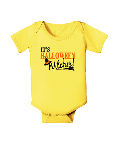 It's Halloween Witches Hat Baby Romper Bodysuit-Baby Romper-TooLoud-Yellow-06-Months-Davson Sales