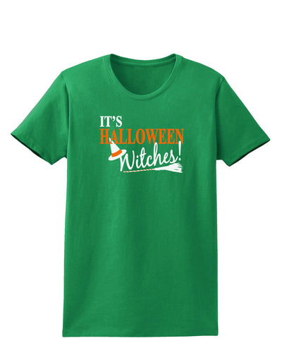 It's Halloween Witches Hat Womens Dark T-Shirt-TooLoud-Kelly-Green-X-Small-Davson Sales