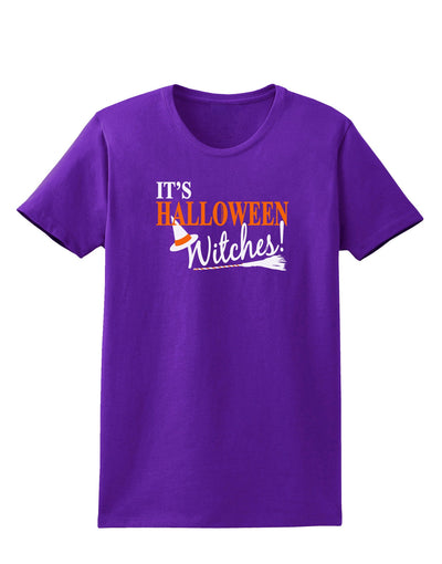 It's Halloween Witches Hat Womens Dark T-Shirt-TooLoud-Purple-X-Small-Davson Sales