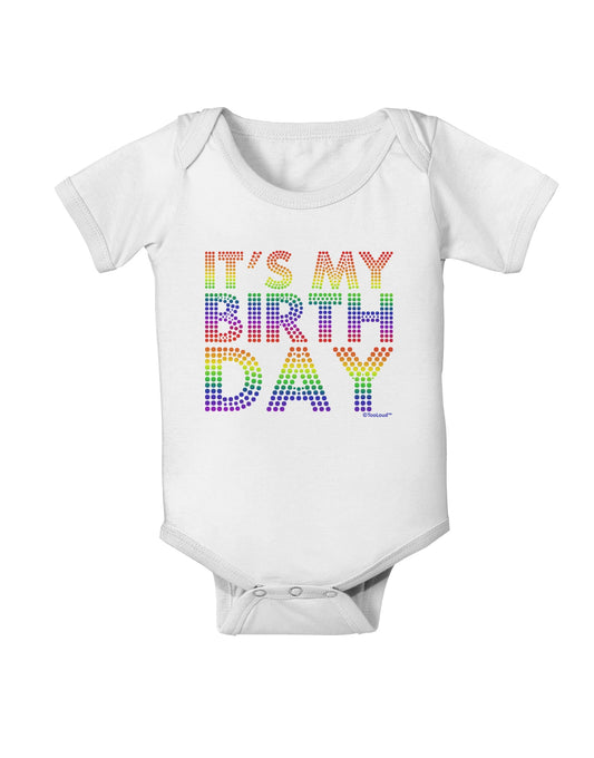 It's My Birthday - Candy Colored Dots Baby Romper Bodysuit by TooLoud-Baby Romper-TooLoud-White-06-Months-Davson Sales