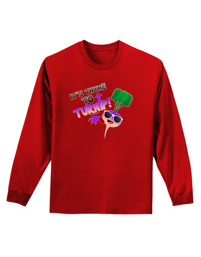 It's Thyme To Turnip Adult Long Sleeve Dark T-Shirt-TooLoud-Red-Small-Davson Sales