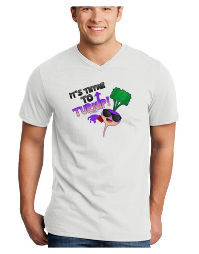 It's Thyme To Turnip Adult V-Neck T-shirt-Mens V-Neck T-Shirt-TooLoud-White-Small-Davson Sales