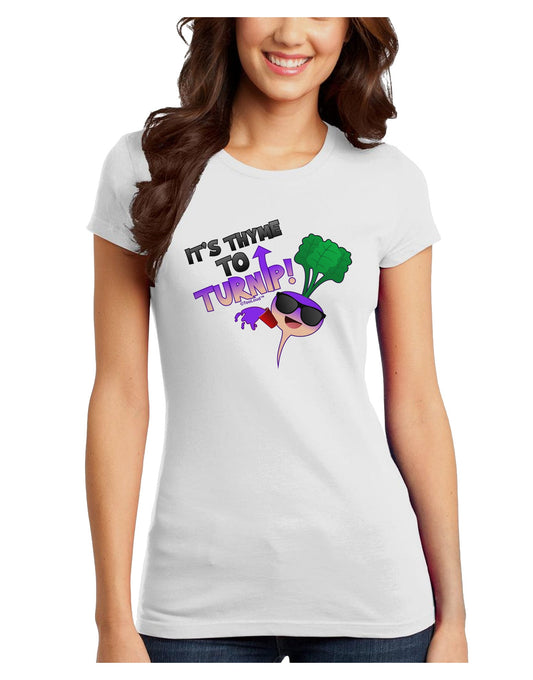 It's Thyme To Turnip Juniors Petite T-Shirt-T-Shirts Juniors Tops-TooLoud-White-Juniors Fitted X-Small-Davson Sales