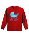 It's a Boy - Baby Boy Carriage Adult Long Sleeve Dark T-Shirt-TooLoud-Red-Small-Davson Sales