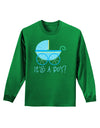 It's a Boy - Baby Boy Carriage Adult Long Sleeve Dark T-Shirt-TooLoud-Kelly-Green-Small-Davson Sales