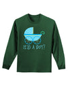 It's a Boy - Baby Boy Carriage Adult Long Sleeve Dark T-Shirt-TooLoud-Dark-Green-Small-Davson Sales