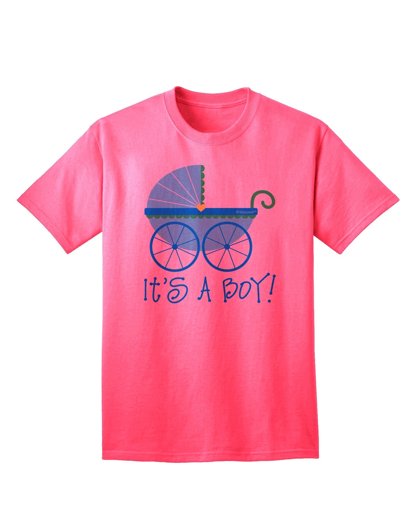 It's a Boy - Baby Boy Carriage Adult T-Shirt-Mens T-Shirt-TooLoud-Neon-Pink-Small-Davson Sales