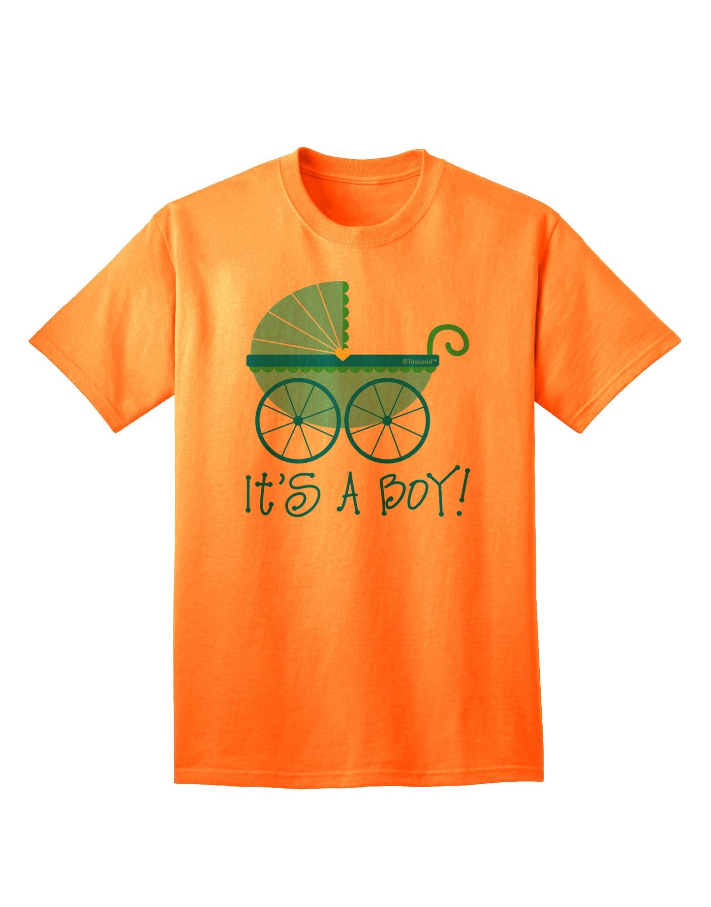 It's a Boy - Baby Boy Carriage Adult T-Shirt-Mens T-Shirt-TooLoud-Neon-Orange-Small-Davson Sales