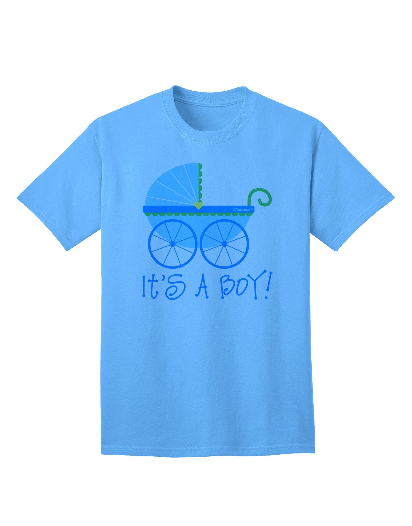 It's a Boy - Baby Boy Carriage Adult T-Shirt-Mens T-Shirt-TooLoud-Aquatic-Blue-Small-Davson Sales