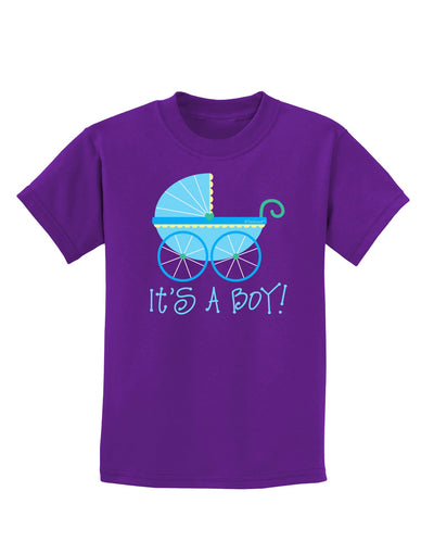 It's a Boy - Baby Boy Carriage Childrens Dark T-Shirt-Childrens T-Shirt-TooLoud-Purple-X-Small-Davson Sales