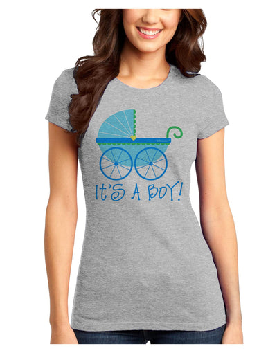 It's a Boy - Baby Boy Carriage Juniors T-Shirt-Womens Juniors T-Shirt-TooLoud-Ash-Gray-Juniors Fitted X-Small-Davson Sales