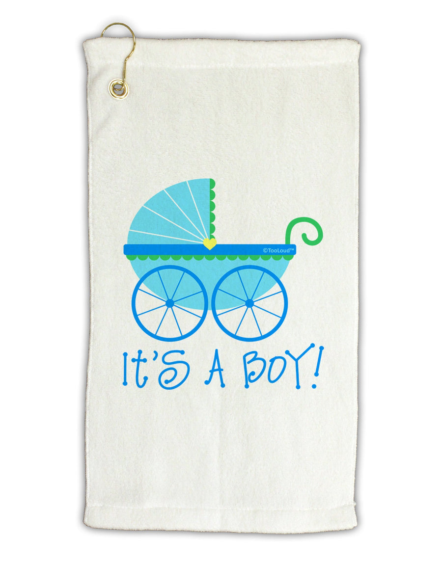 It's a Boy - Baby Boy Carriage Micro Terry Gromet Golf Towel 16 x 25 inch-Golf Towel-TooLoud-White-Davson Sales