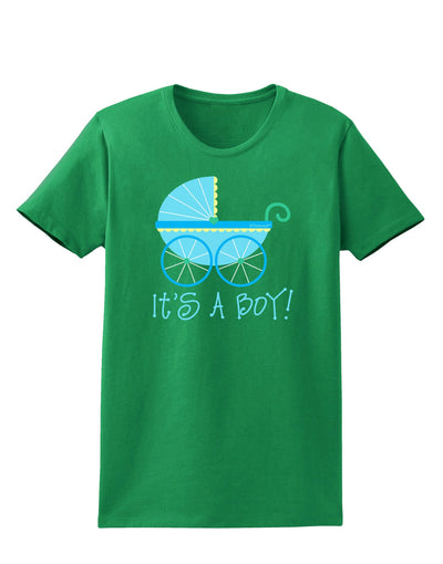 It's a Boy - Baby Boy Carriage Womens Dark T-Shirt-TooLoud-Kelly-Green-X-Small-Davson Sales