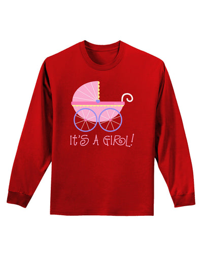 It's a Girl - Baby Carriage Adult Long Sleeve Dark T-Shirt-TooLoud-Red-Small-Davson Sales