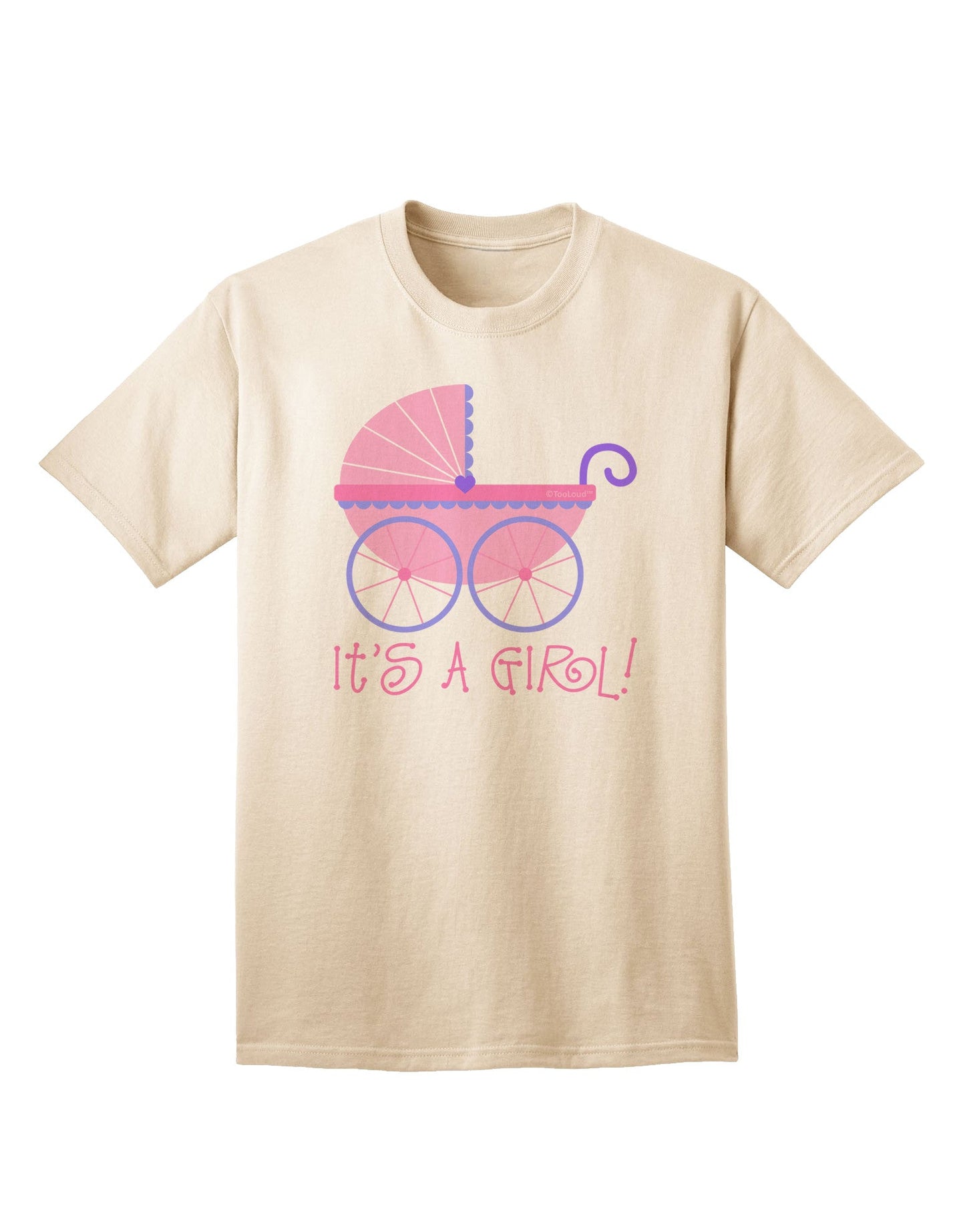 It's a Girl - Baby Carriage Adult T-Shirt-Mens T-Shirt-TooLoud-Natural-Small-Davson Sales
