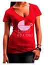 It's a Girl - Baby Carriage Juniors V-Neck Dark T-Shirt-Womens V-Neck T-Shirts-TooLoud-Red-Juniors Fitted Small-Davson Sales