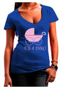 It's a Girl - Baby Carriage Juniors V-Neck Dark T-Shirt-Womens V-Neck T-Shirts-TooLoud-Royal-Blue-Juniors Fitted Small-Davson Sales