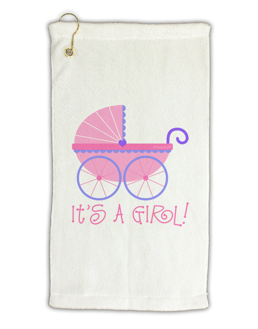 It's a Girl - Baby Carriage Micro Terry Gromet Golf Towel 16 x 25 inch-Golf Towel-TooLoud-White-Davson Sales