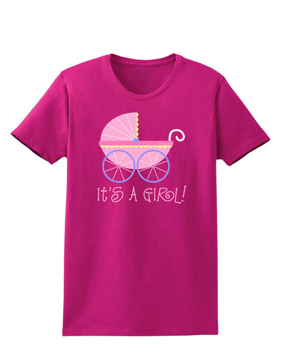 It's a Girl - Baby Carriage Womens Dark T-Shirt-TooLoud-Hot-Pink-Small-Davson Sales