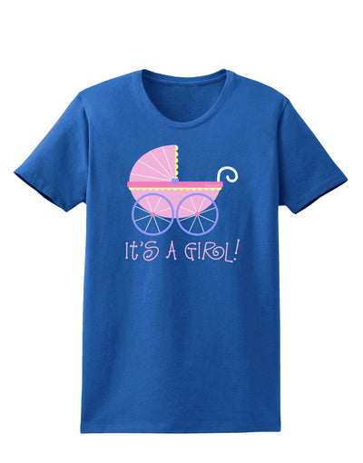 It's a Girl - Baby Carriage Womens Dark T-Shirt-TooLoud-Royal-Blue-X-Small-Davson Sales