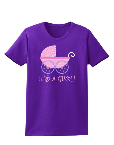 It's a Girl - Baby Carriage Womens Dark T-Shirt-TooLoud-Purple-X-Small-Davson Sales