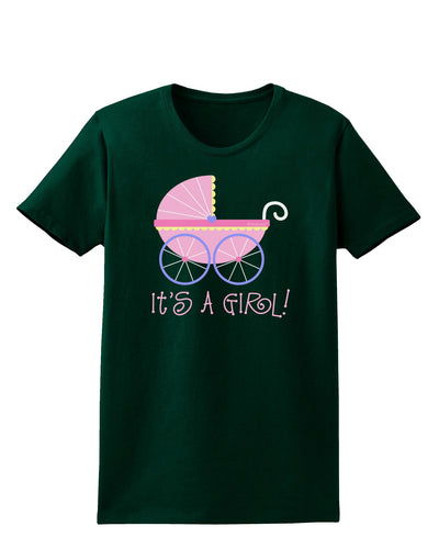 It's a Girl - Baby Carriage Womens Dark T-Shirt-TooLoud-Forest-Green-Small-Davson Sales