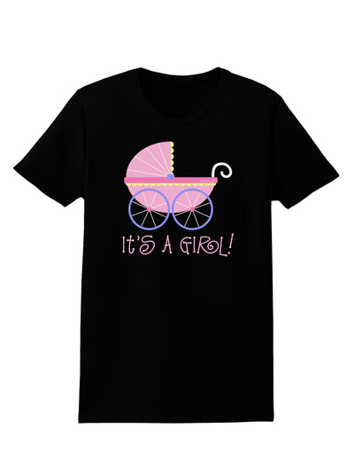 It's a Girl - Baby Carriage Womens Dark T-Shirt-TooLoud-Black-X-Small-Davson Sales