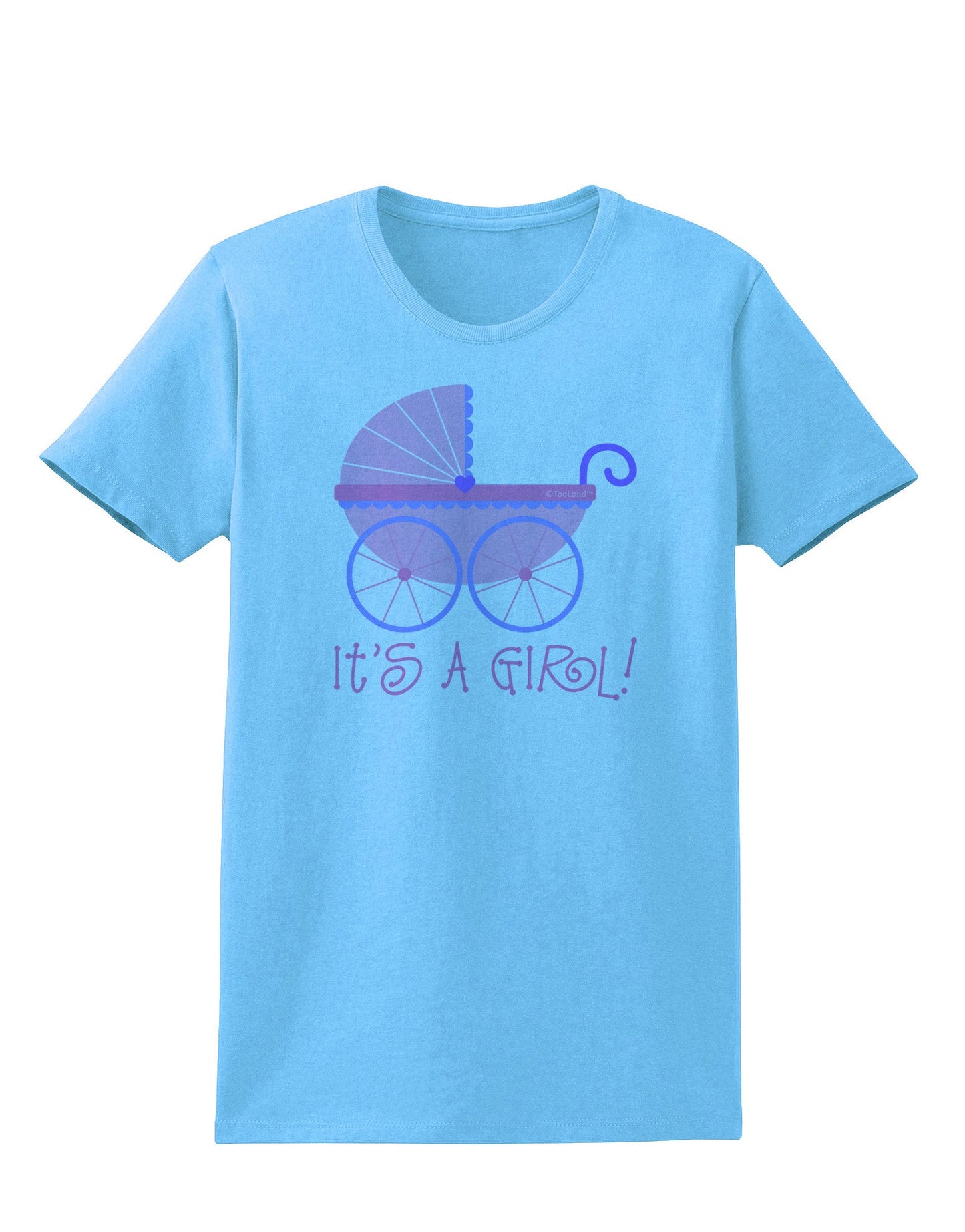 It's a Girl - Baby Carriage Womens T-Shirt-Womens T-Shirt-TooLoud-Aquatic-Blue-X-Small-Davson Sales