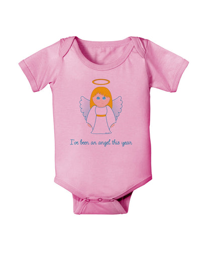 I've Been An Angel This Year Cute Christmas Angel Baby Romper Bodysuit-Baby Romper-TooLoud-Light-Pink-06-Months-Davson Sales