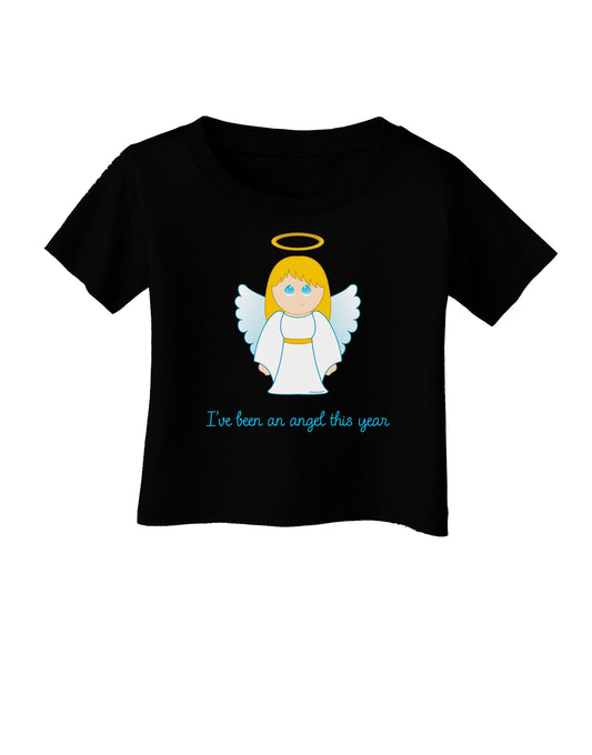I've Been An Angel This Year Cute Christmas Angel Infant T-Shirt Dark-Infant T-Shirt-TooLoud-Black-06-Months-Davson Sales