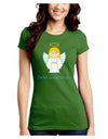 I've Been An Angel This Year Cute Christmas Angel Juniors Crew Dark T-Shirt-T-Shirts Juniors Tops-TooLoud-Kiwi-Green-Juniors Fitted Small-Davson Sales