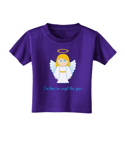 I've Been An Angel This Year Cute Christmas Angel Toddler T-Shirt Dark-Toddler T-Shirt-TooLoud-Purple-2T-Davson Sales