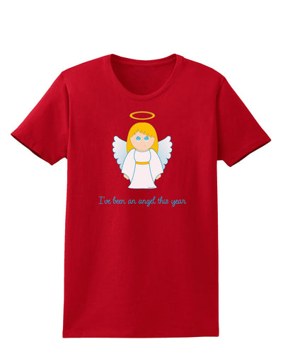 I've Been An Angel This Year Cute Christmas Angel Womens Dark T-Shirt-TooLoud-Red-X-Small-Davson Sales
