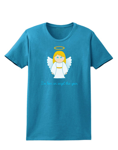 I've Been An Angel This Year Cute Christmas Angel Womens Dark T-Shirt-TooLoud-Turquoise-X-Small-Davson Sales