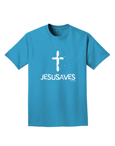 JESUSAVES - Jesus Saves Cross Design Adult Dark T-Shirt by TooLoud-Mens T-Shirt-TooLoud-Turquoise-Small-Davson Sales