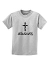 JESUSAVES - Jesus Saves Cross Design Childrens T-Shirt by TooLoud-Childrens T-Shirt-TooLoud-AshGray-X-Small-Davson Sales