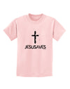 JESUSAVES - Jesus Saves Cross Design Childrens T-Shirt by TooLoud-Childrens T-Shirt-TooLoud-PalePink-X-Small-Davson Sales