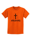 JESUSAVES - Jesus Saves Cross Design Childrens T-Shirt by TooLoud-Childrens T-Shirt-TooLoud-Orange-X-Small-Davson Sales