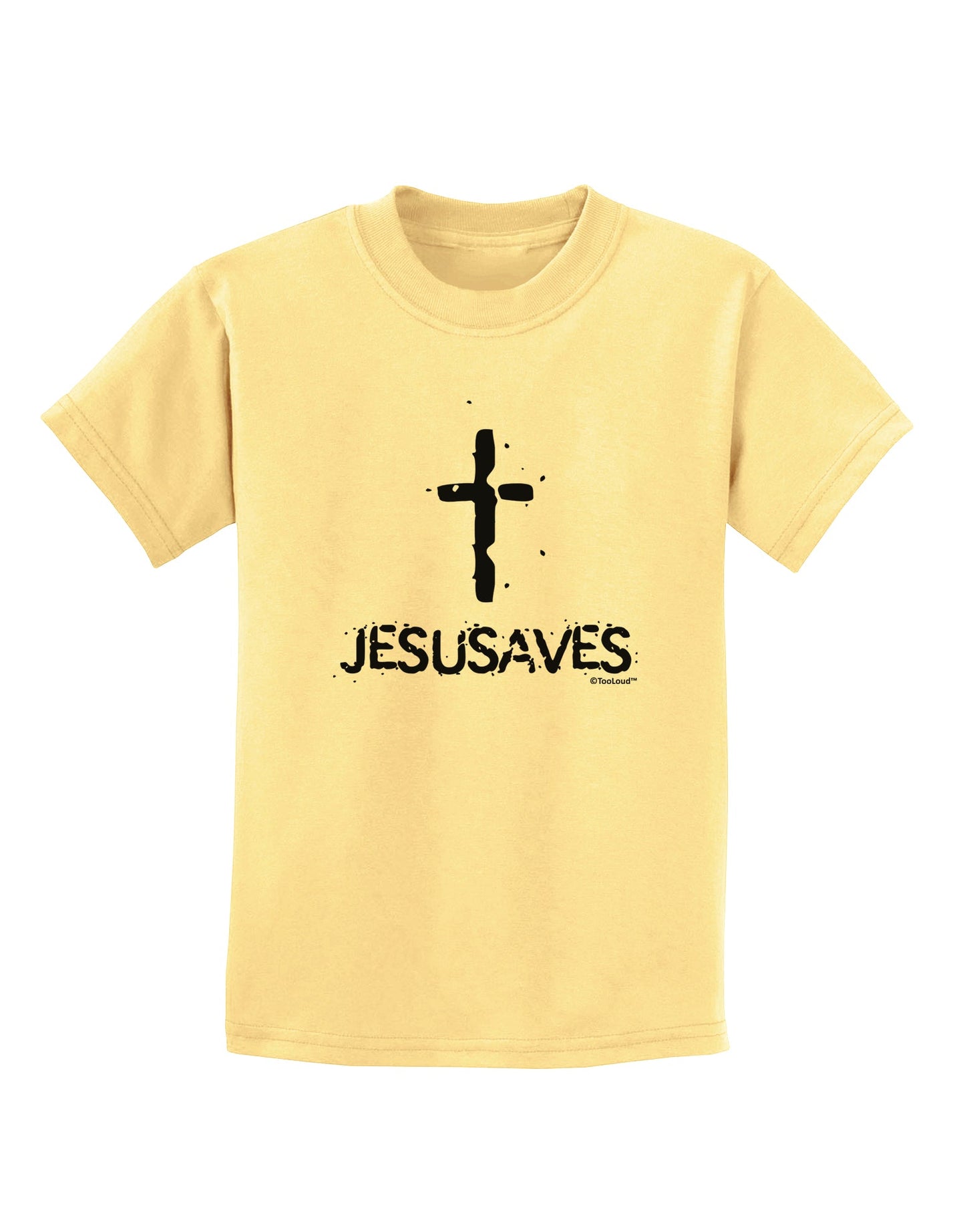 JESUSAVES - Jesus Saves Cross Design Childrens T-Shirt by TooLoud-Childrens T-Shirt-TooLoud-Daffodil-Yellow-X-Small-Davson Sales