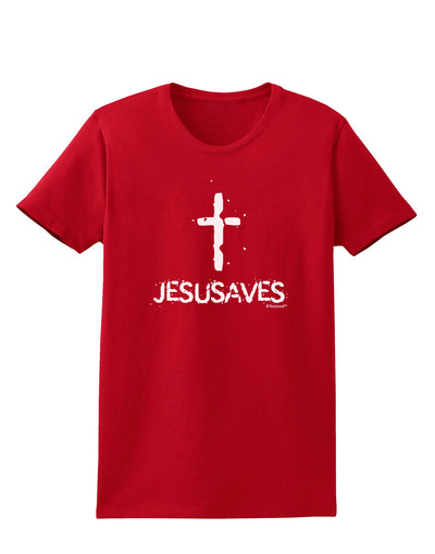 JESUSAVES - Jesus Saves Cross Design Womens Dark T-Shirt by TooLoud-Womens T-Shirt-TooLoud-Red-X-Small-Davson Sales