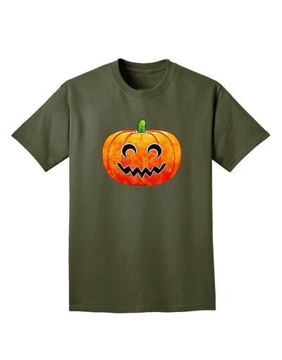 Jack-O-Lantern Watercolor Adult Dark T-Shirt-Mens T-Shirt-TooLoud-Military-Green-Small-Davson Sales