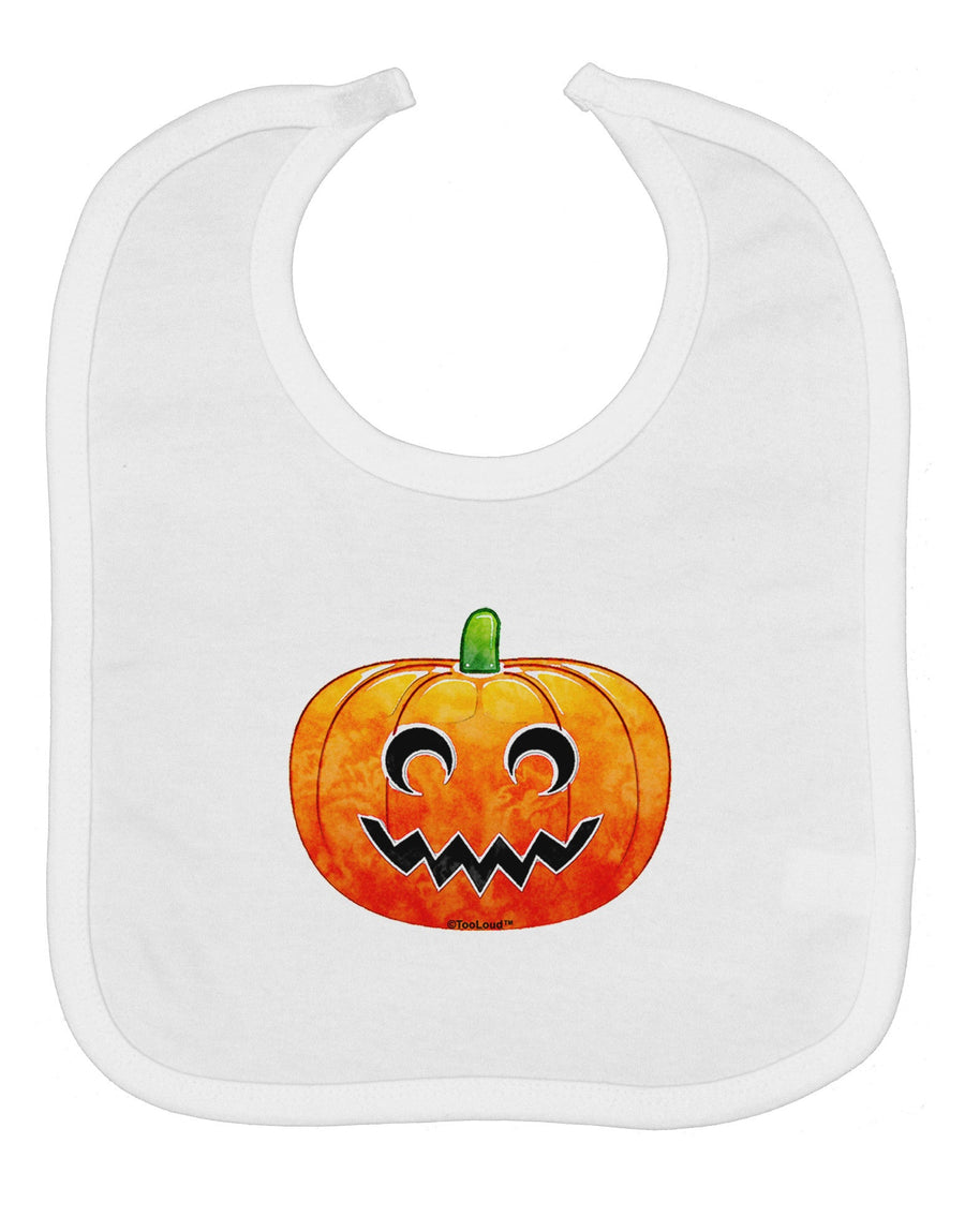 Jack-O-Lantern Watercolor Baby Bib