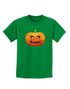 Jack-O-Lantern Watercolor Childrens Dark T-Shirt-Childrens T-Shirt-TooLoud-Kelly-Green-X-Small-Davson Sales