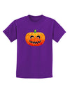 Jack-O-Lantern Watercolor Childrens Dark T-Shirt-Childrens T-Shirt-TooLoud-Purple-X-Small-Davson Sales