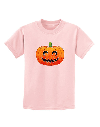 Jack-O-Lantern Watercolor Childrens T-Shirt-Childrens T-Shirt-TooLoud-PalePink-X-Small-Davson Sales