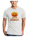 Jack-O-Lantern Watercolor Halloween Adult V-Neck T-shirt-Mens V-Neck T-Shirt-TooLoud-White-Small-Davson Sales