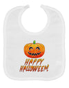 Jack-O-Lantern Watercolor Halloween Baby Bib